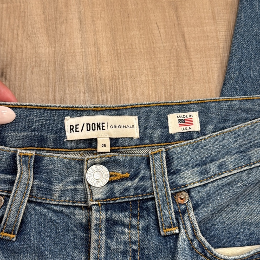 Re/Done High Rise Ankle Crop Jeans - Picture 5 of 8